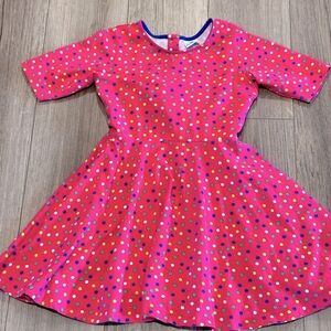 Florence Eiseman Girls 10 Pink Polka Dot Tie Back Fit and Flare Dress
